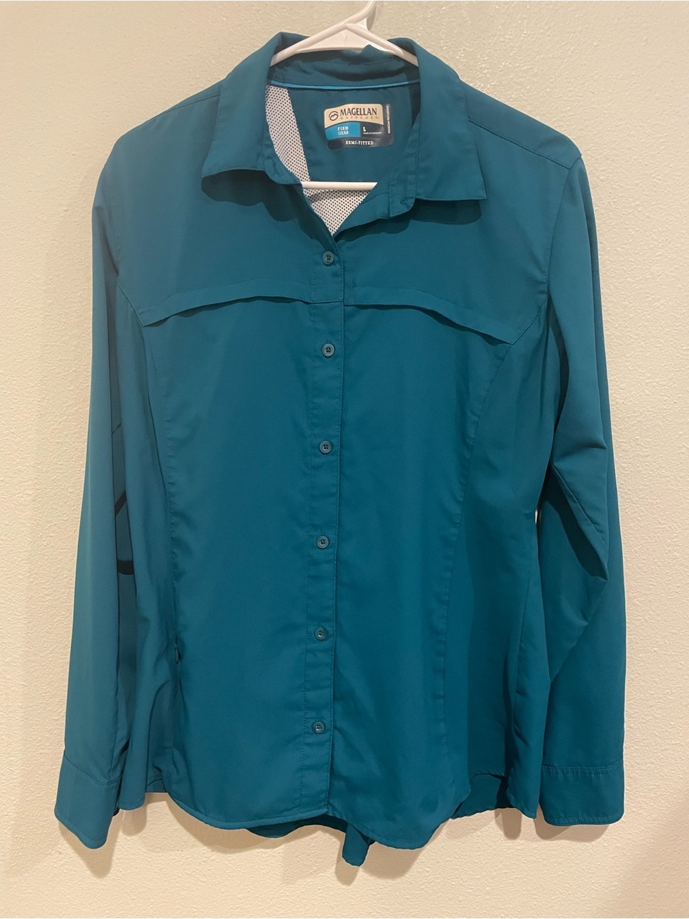 Magellan Outdoors Teal Fishing Button-Up Shirt